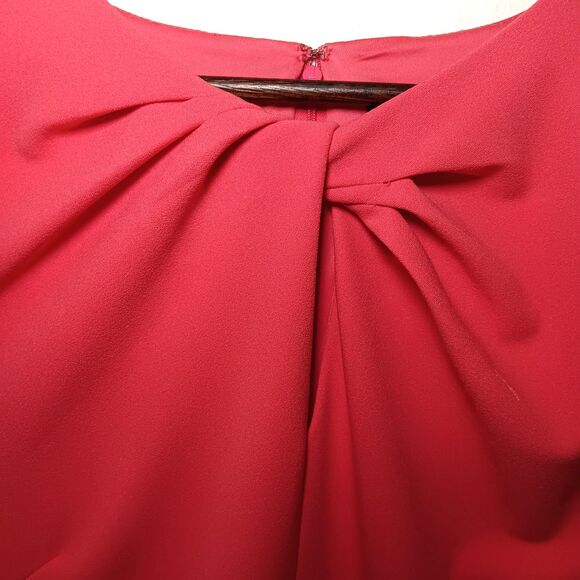 NWT Ivy + Blu Coral Pink Sheath Dress US 14 Ruched Neck Cap Sleeve Work/Cocktail - Picture 6 of 12